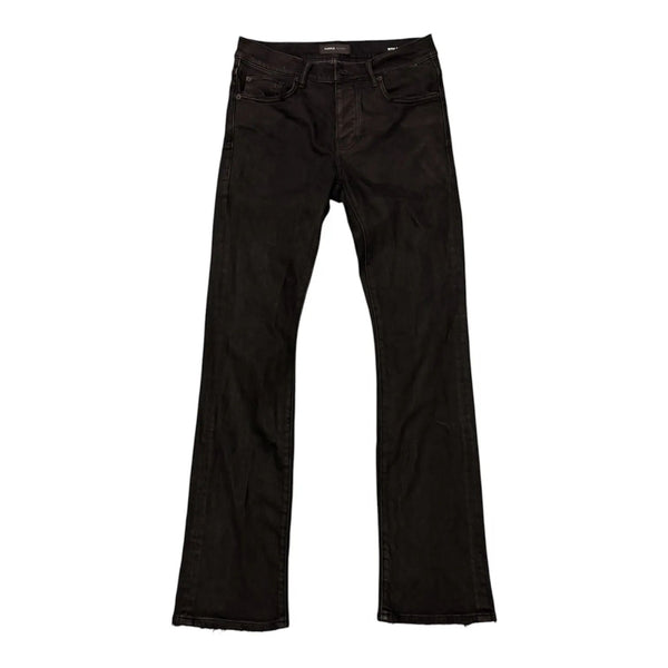 Purple Brand Waxed Flair Jean (Black) - Preowned