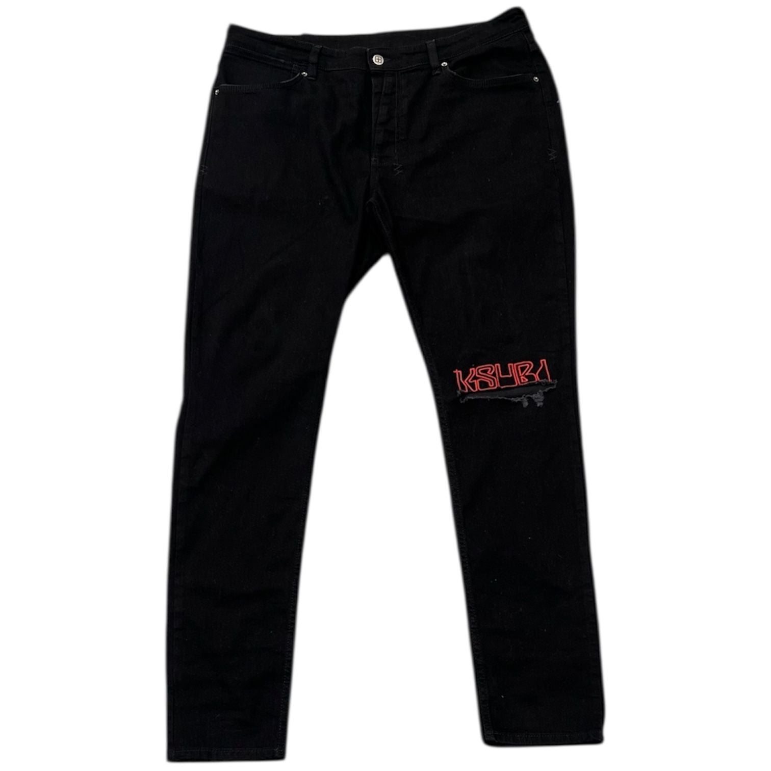 Ksubi Van Winkle Laid Black Sting Jeans (Black) - Preowned