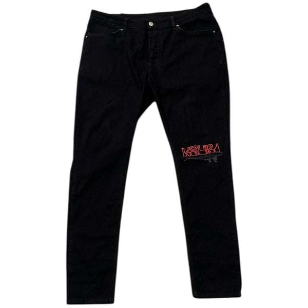 Ksubi Van Winkle Laid Black Sting Jeans (Black) - Preowned