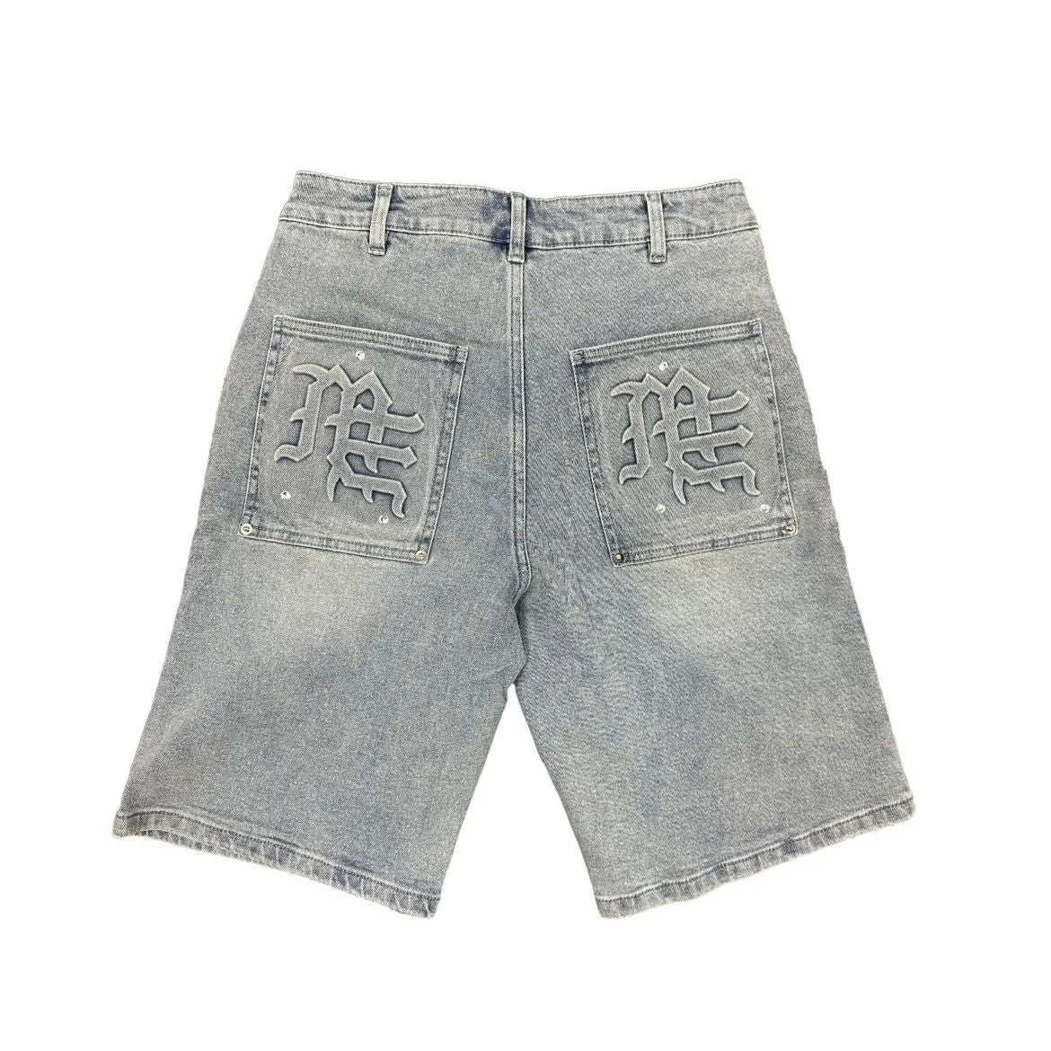 Mixed Emotion Paisley Denim Shorts (Blue)