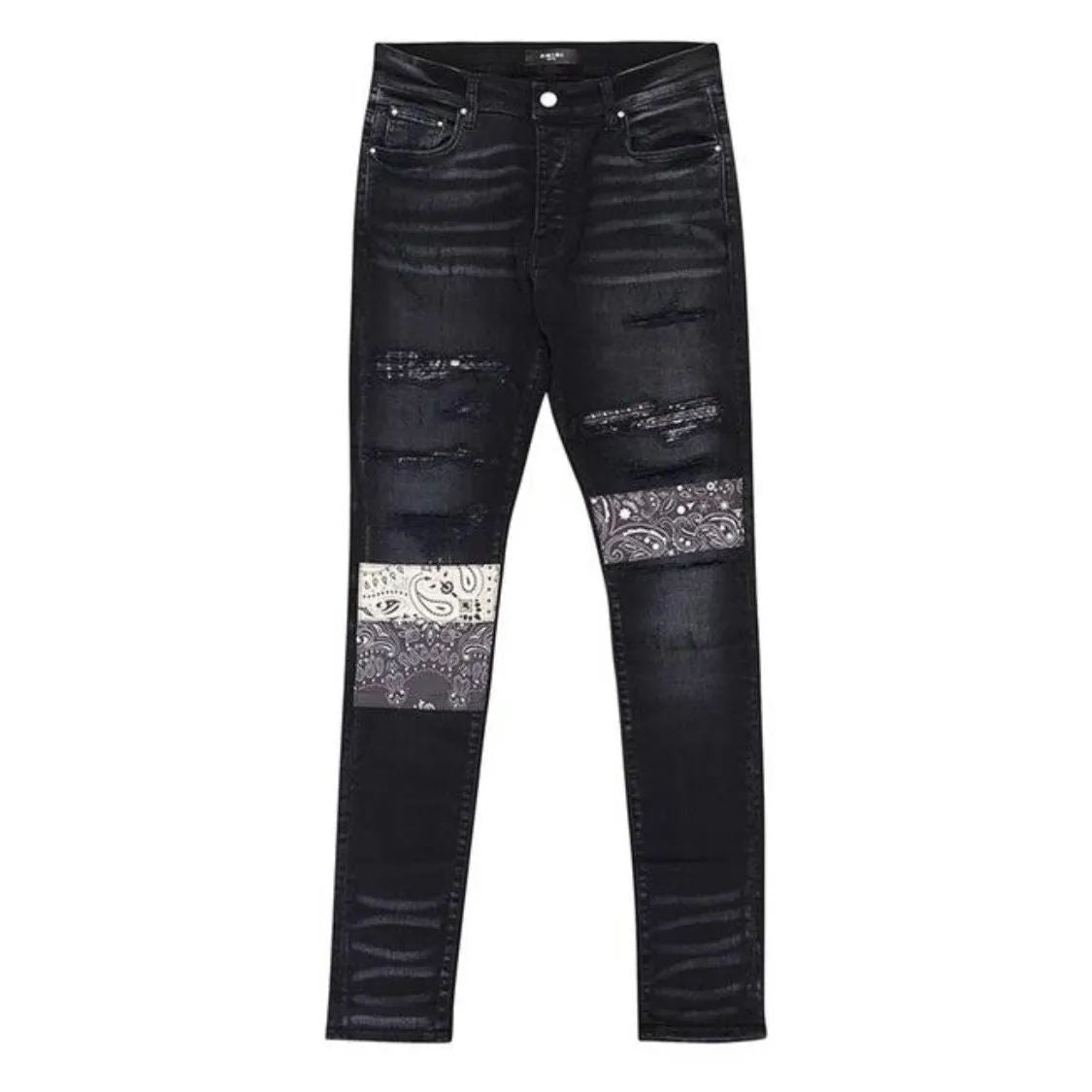Amiri Bandana Artpatch Jean (Aged Black) - Preowned