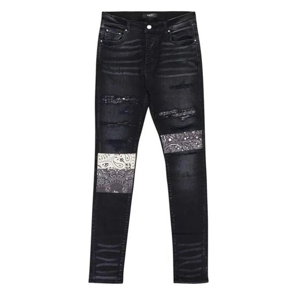 Amiri Bandana Artpatch Jean (Aged Black) - Preowned
