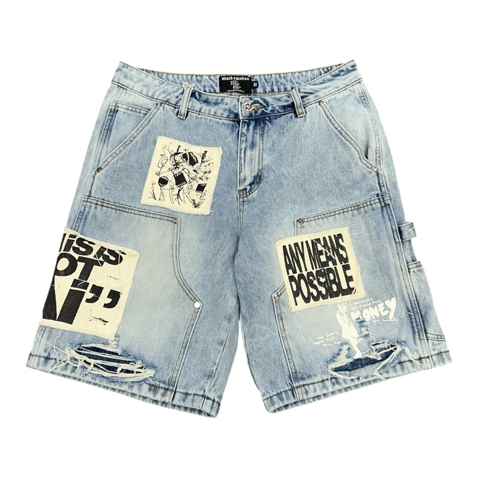 Mixed Emotion AI Denim Shorts (Blue) - Preowned