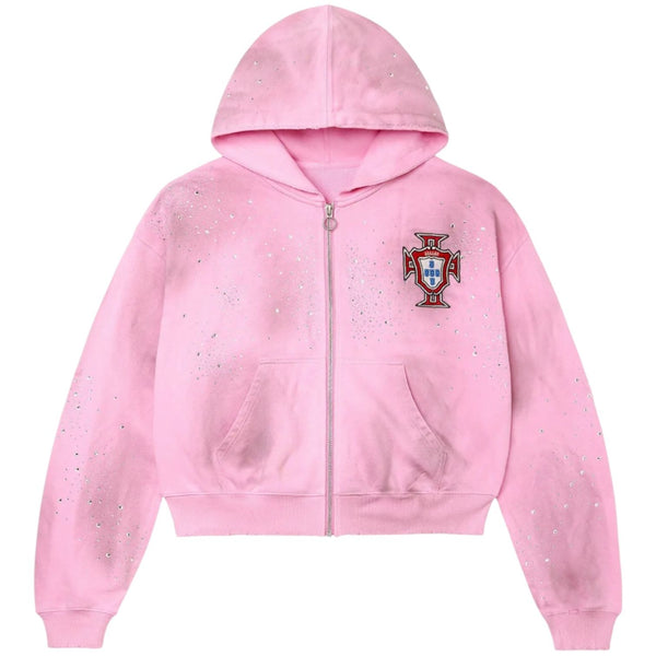 vale clustered zip up pink
