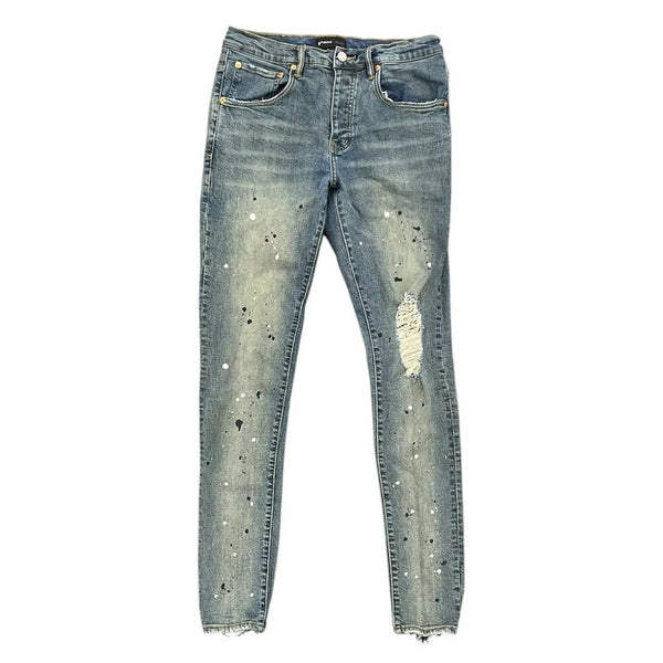 Purrple Jean Mid Indigo Destroy Paint  - Preowned