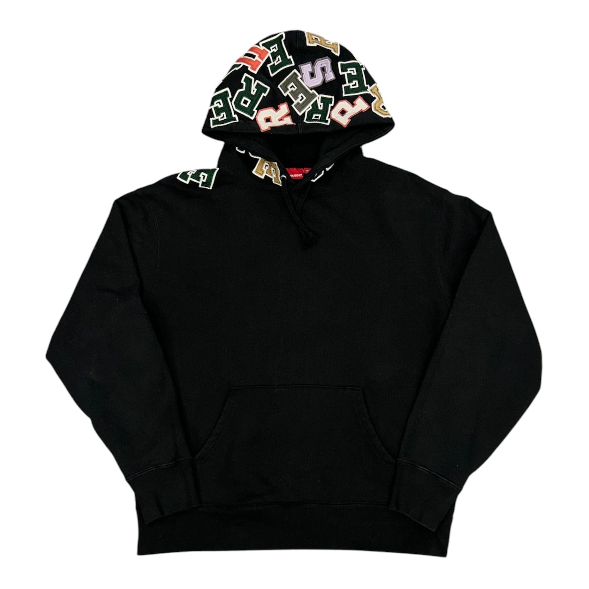 Supreme Scattered Appliqué Hooded Sweatshirt Black - Preowned