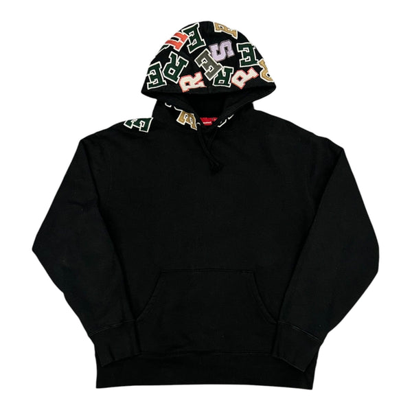 Supreme Scattered Appliqué Hooded Sweatshirt Black - Preowned