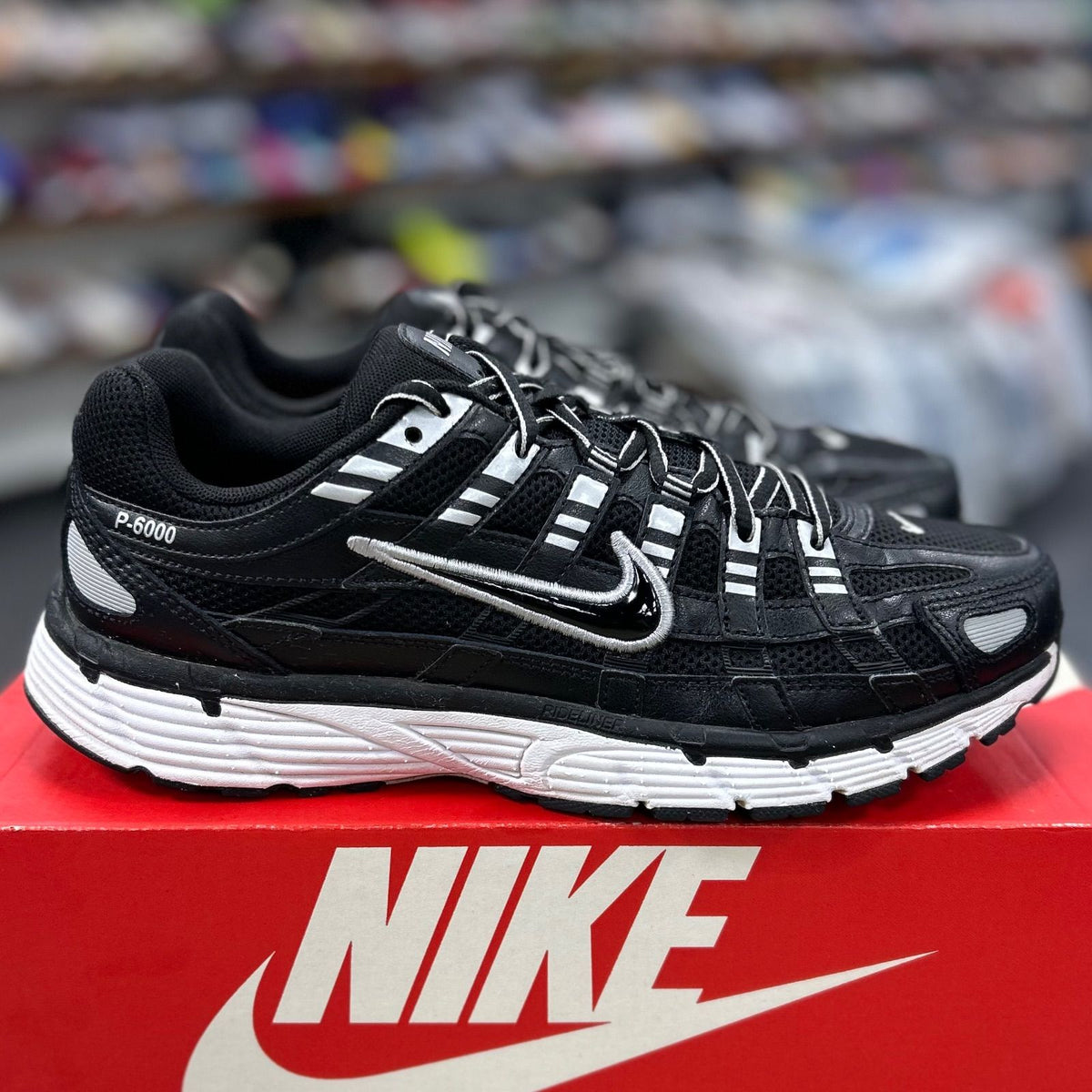 Nike P-6000 Black White Metallic Silver - Preowned