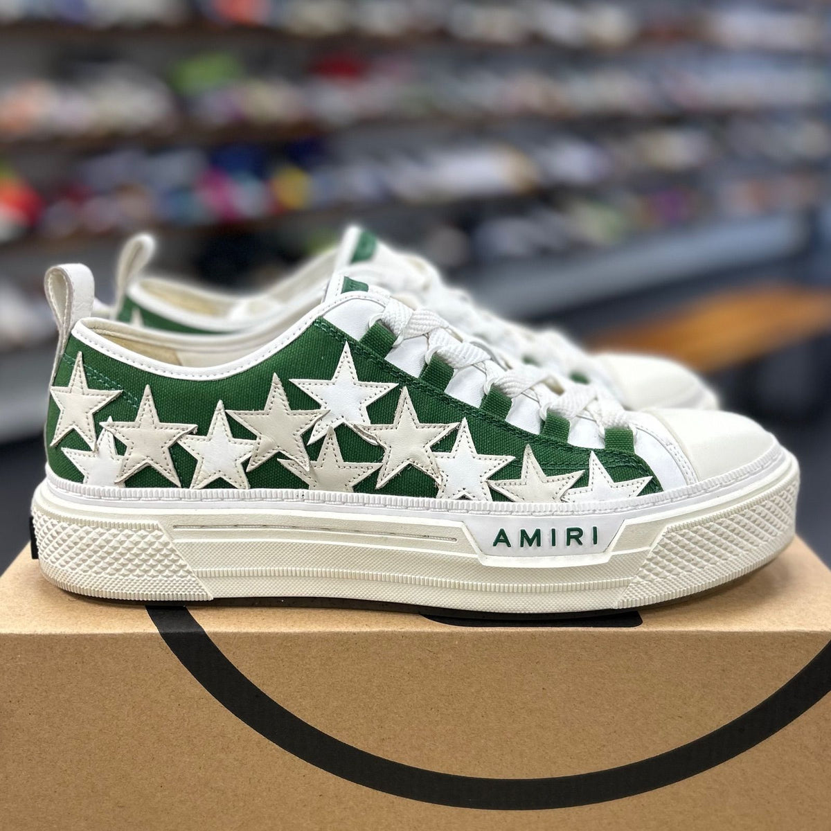 AMIRI Stars Court Low Green White - Preowned