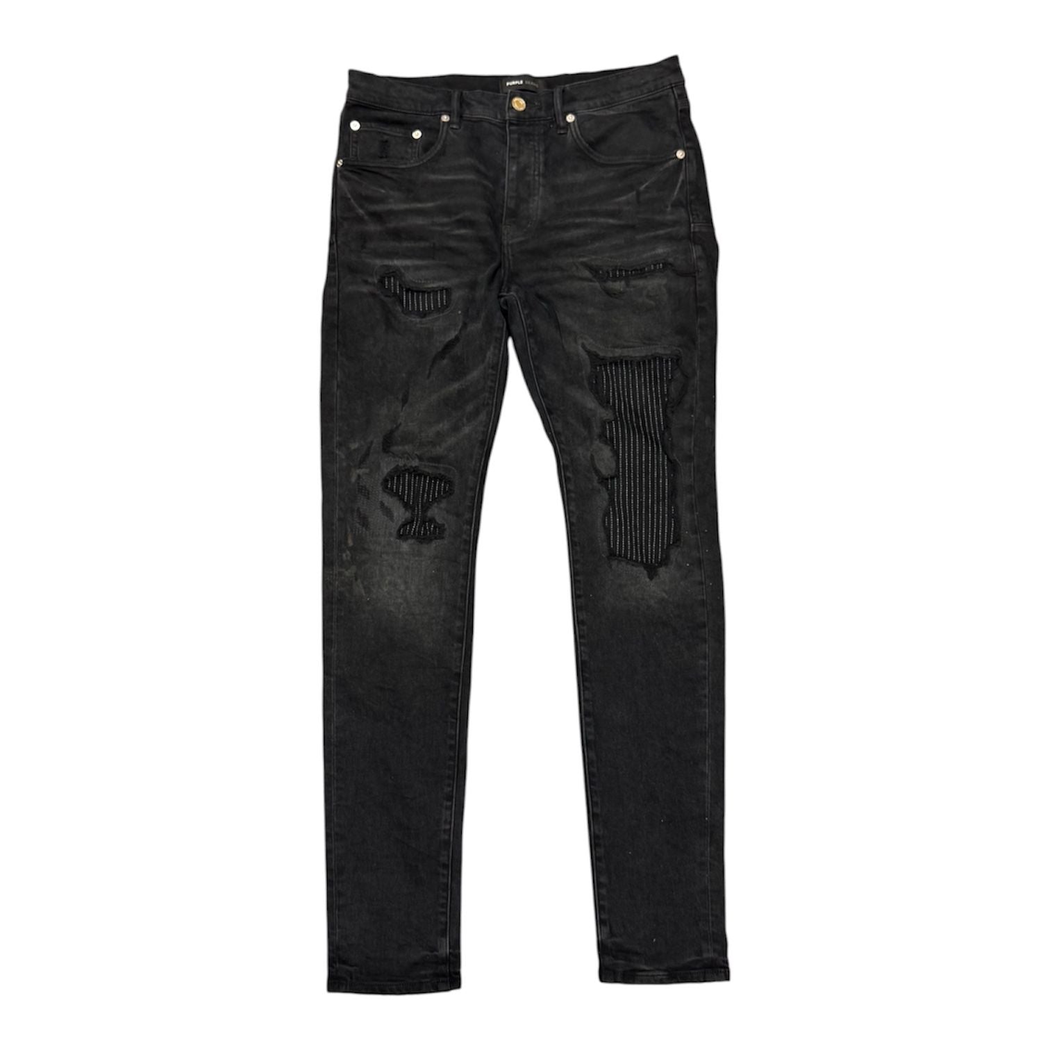 Purple Brand Distessed 3M Patch Jeans (Black) - Preowned