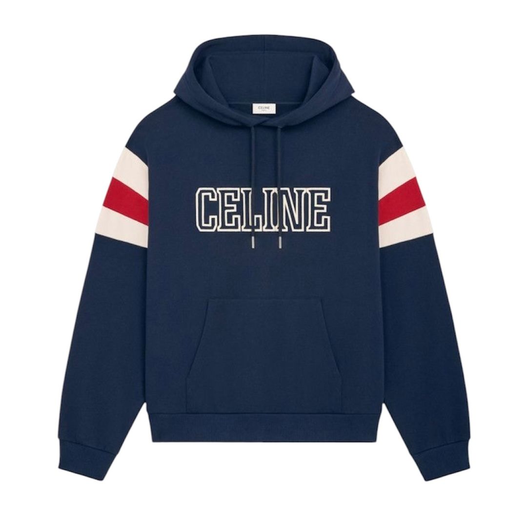 Celine Logo Detail Hoodie (Navy) - Preowned
