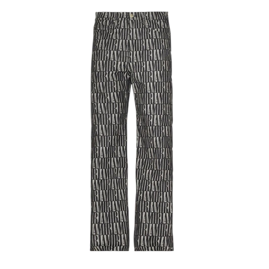 Amiri Jacquard Logo Snap Off Denim (Black) - Preowned