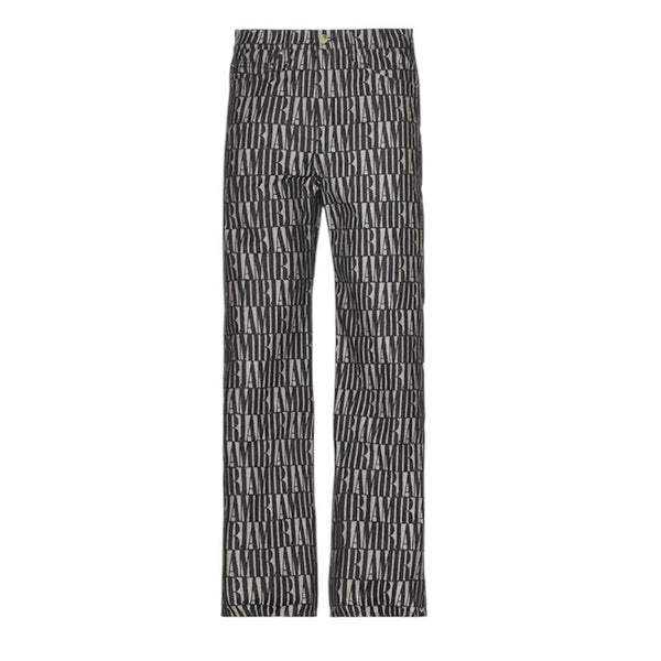 Amiri Jacquard Logo Snap Off Denim (Black) - Preowned