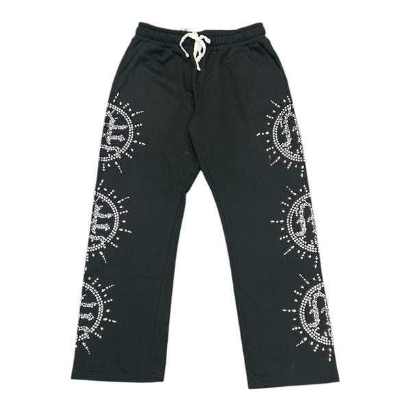 Mixed Emotion Rhinestone Sweatpant (Black) - Preowned