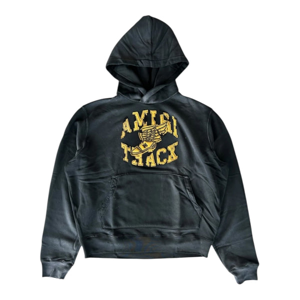 Amiri Track Logo Hoodie (Black/Yellow)