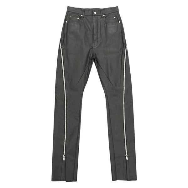 RICK OWENS Bolan Banana Slim-Fit Straight-Leg Zip-Detailed Waxed Jeans - Preowned