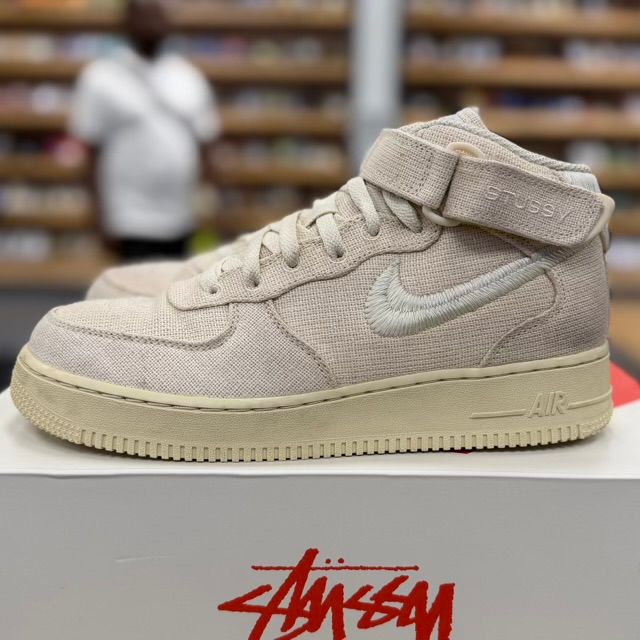 Nike Air Force 1 Mid Stussy Fossil - Preowned