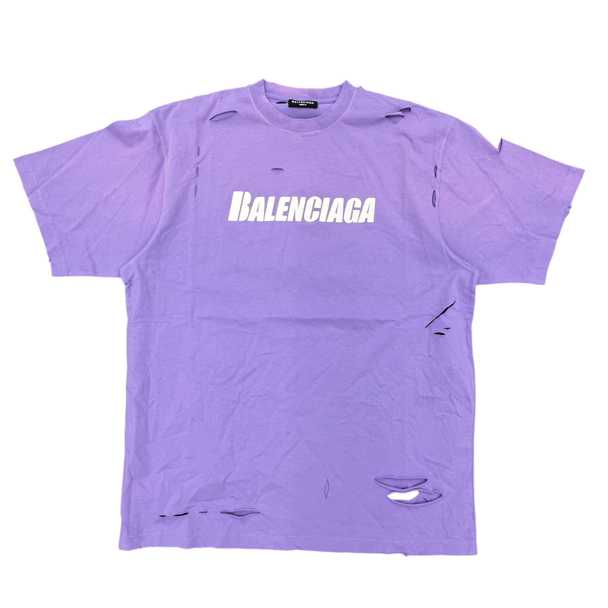 Balenciaga Distressed Tee (Purple)