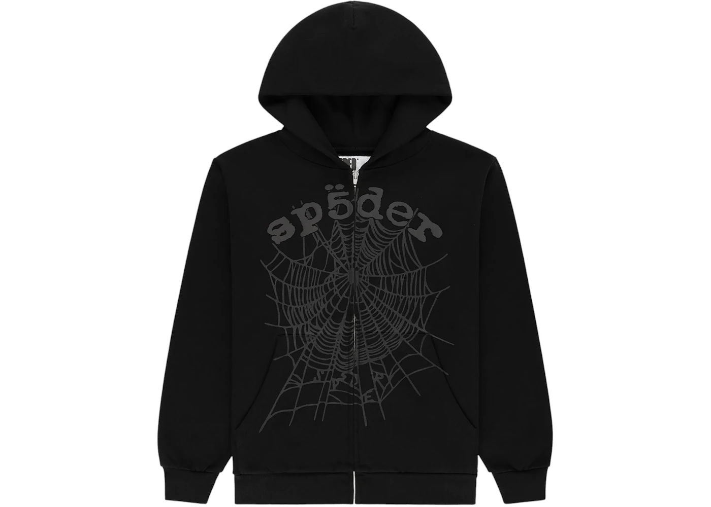 Sp5der OG Web V2 Phantom Zip Up Hoodie (Black)