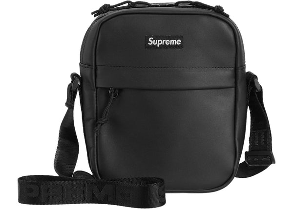 Supreme Leather Shoulder Bag Black - Preowned