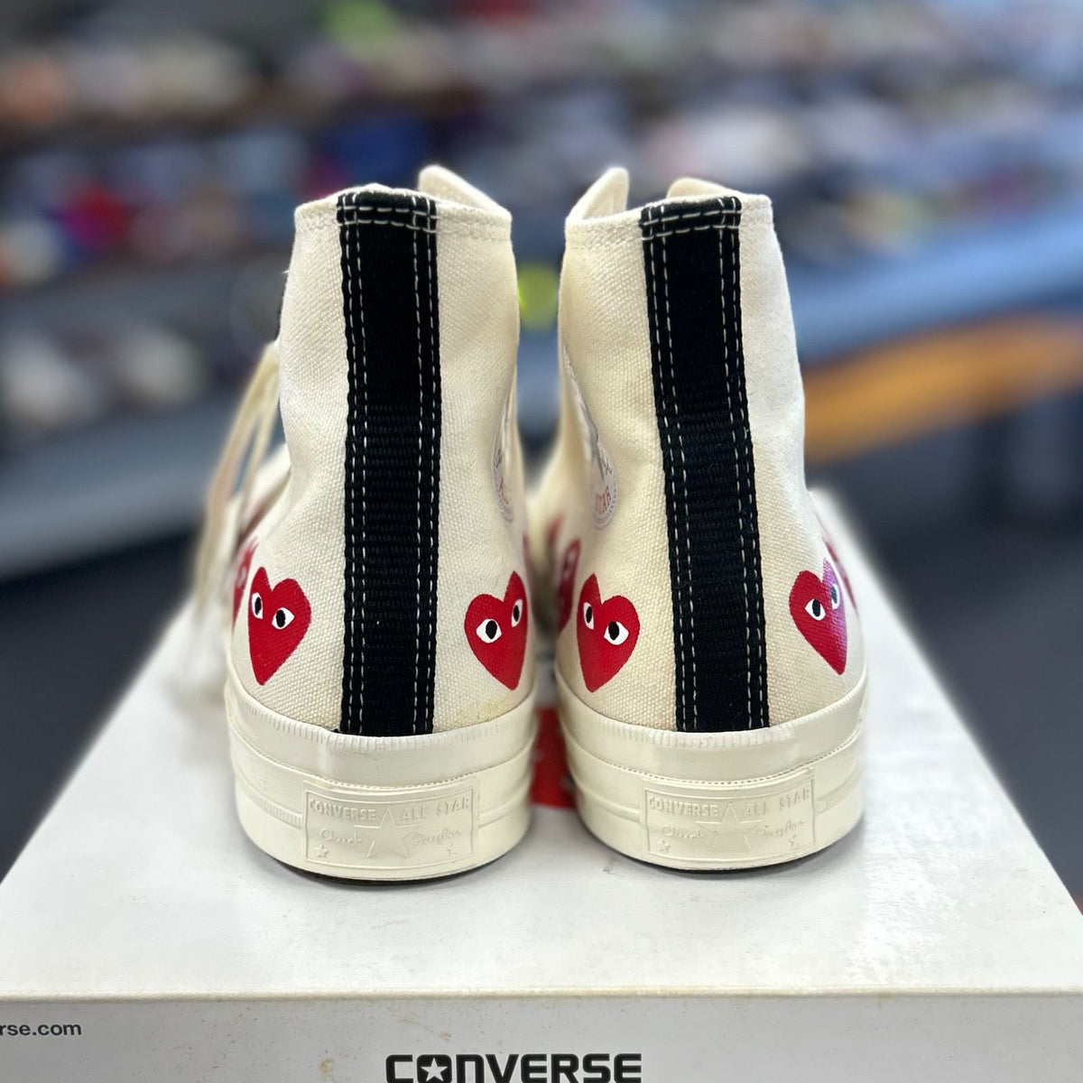 Converse Chuck Taylor All Star 70 Hi Comme des Garcons PLAY Multi-Heart White - Preowned
