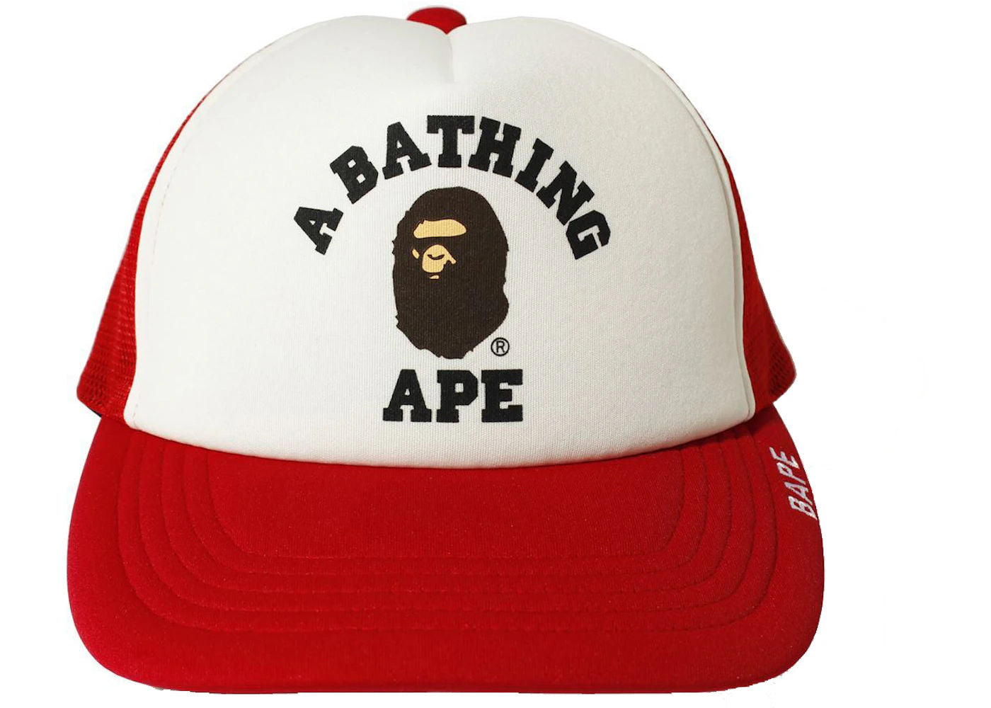 BAPE College Mesh Cap Red