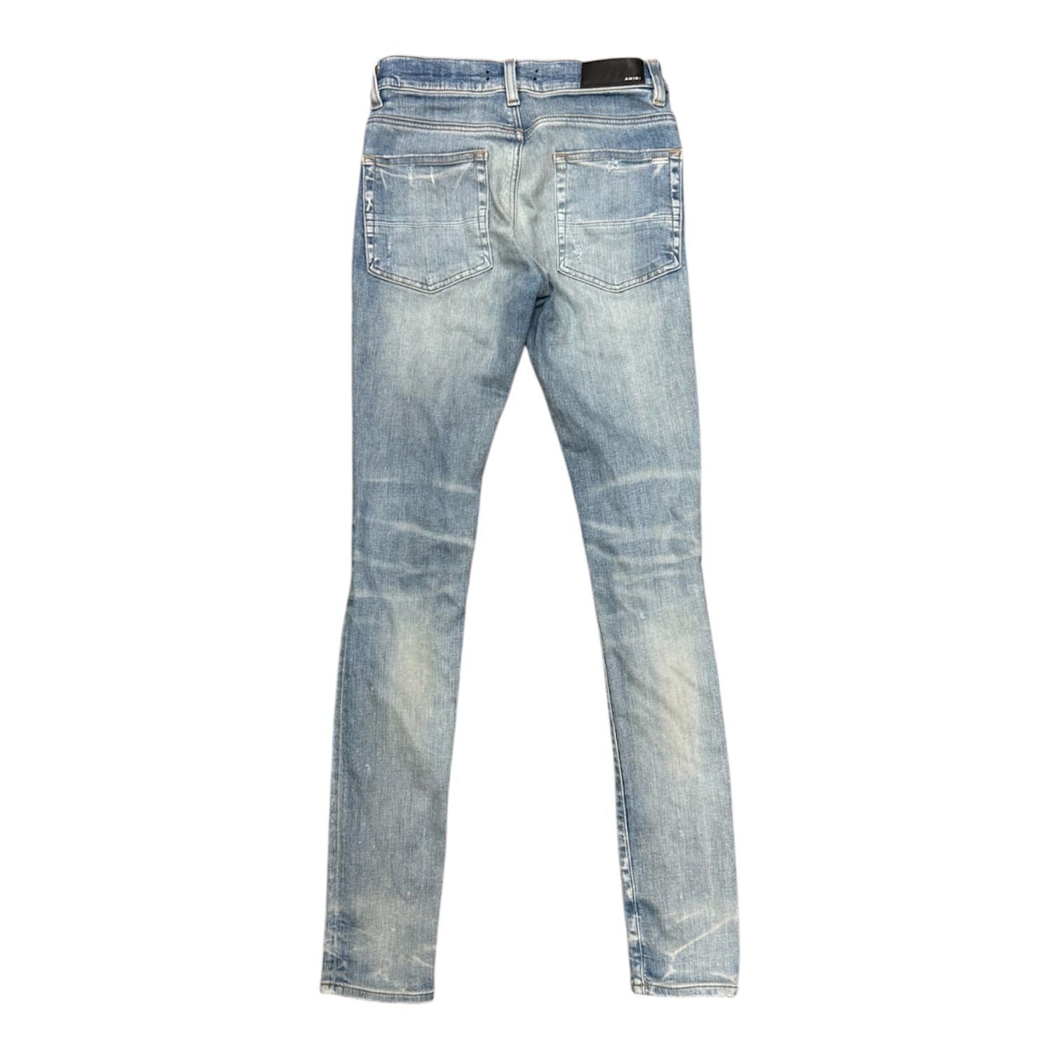 Amiri MX1 Black Bandana Patch Jeans (Indigo) - Preowned