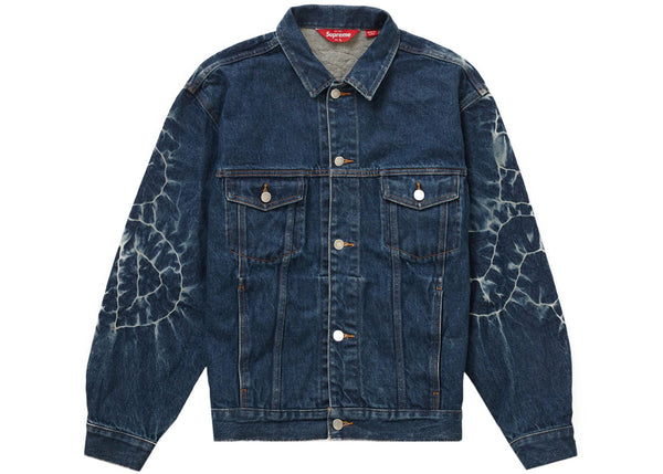 Supreme Shibori Denim Trucker Jacket Rigid Indigo