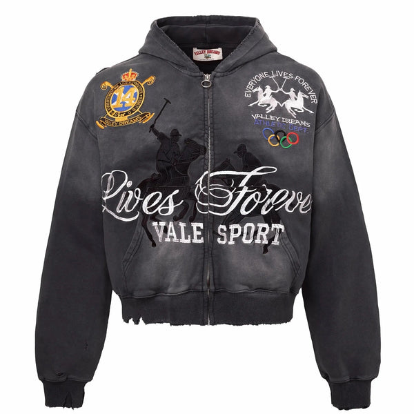 Vale Forever Black Rock Zip Up Hoodie (Black)