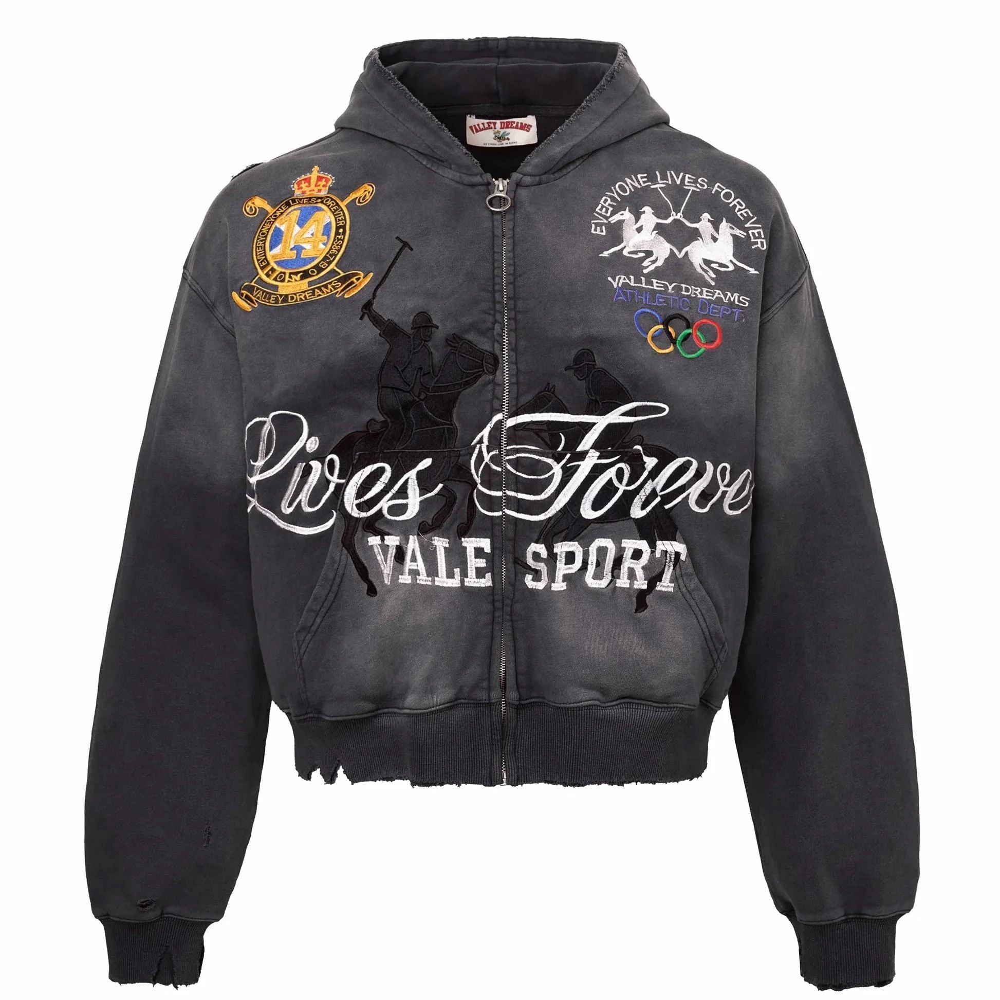 Vale Forever Black Rock Zip Up Hoodie (Black)