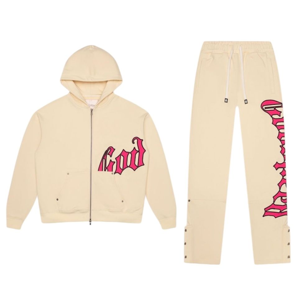 Godspeed OG Logo Sweatsuit (Bone/Pink)