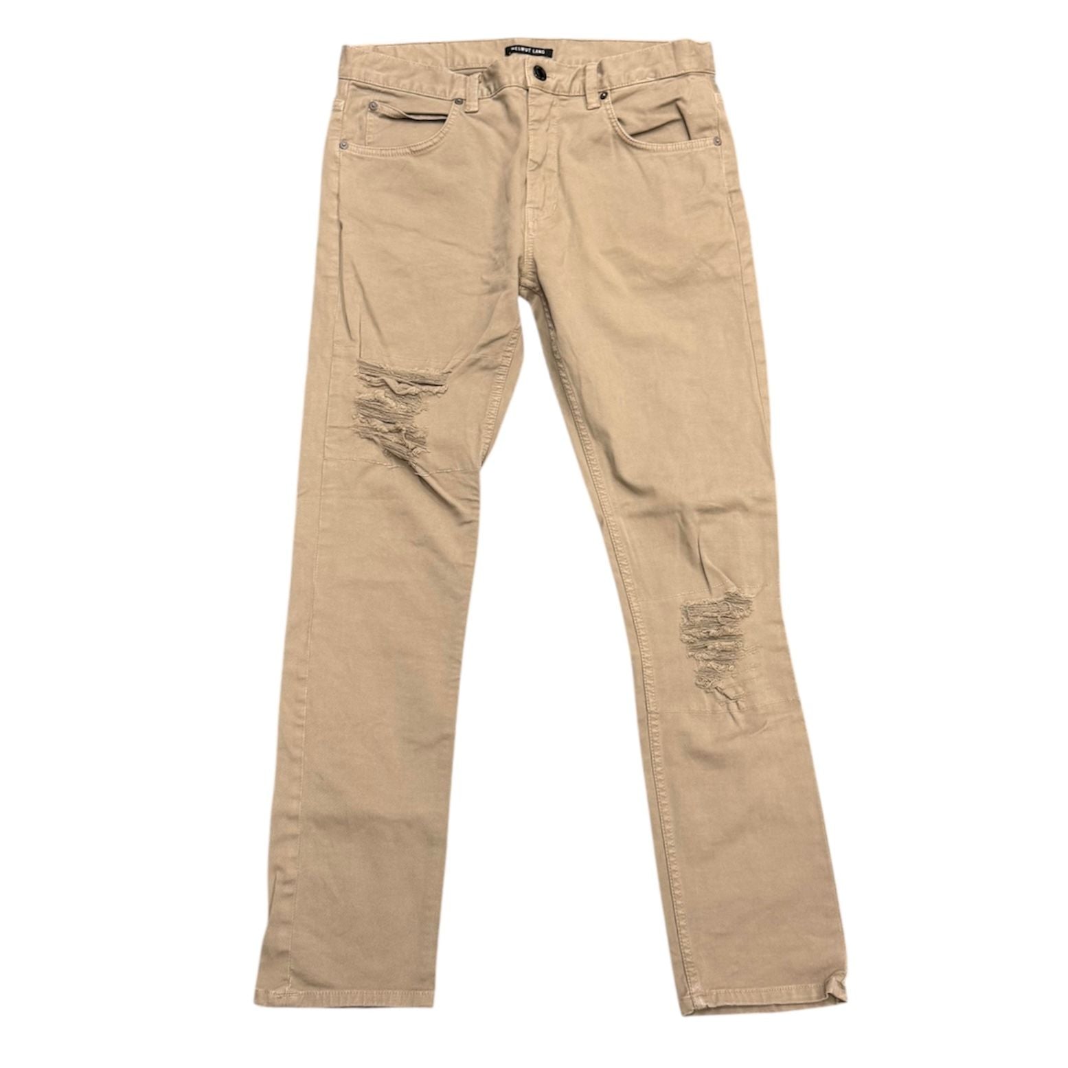 Helmut Lang Ripped Knee Pants (Khaki) - Preowned