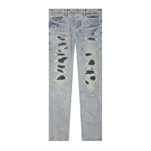 Purple Brand Low Rise Destroy Repair Jean (light Indigo) - Preowned