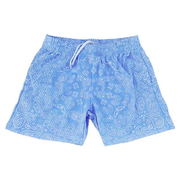 Azva Paisley Mesh Shorts (UNC Blue)