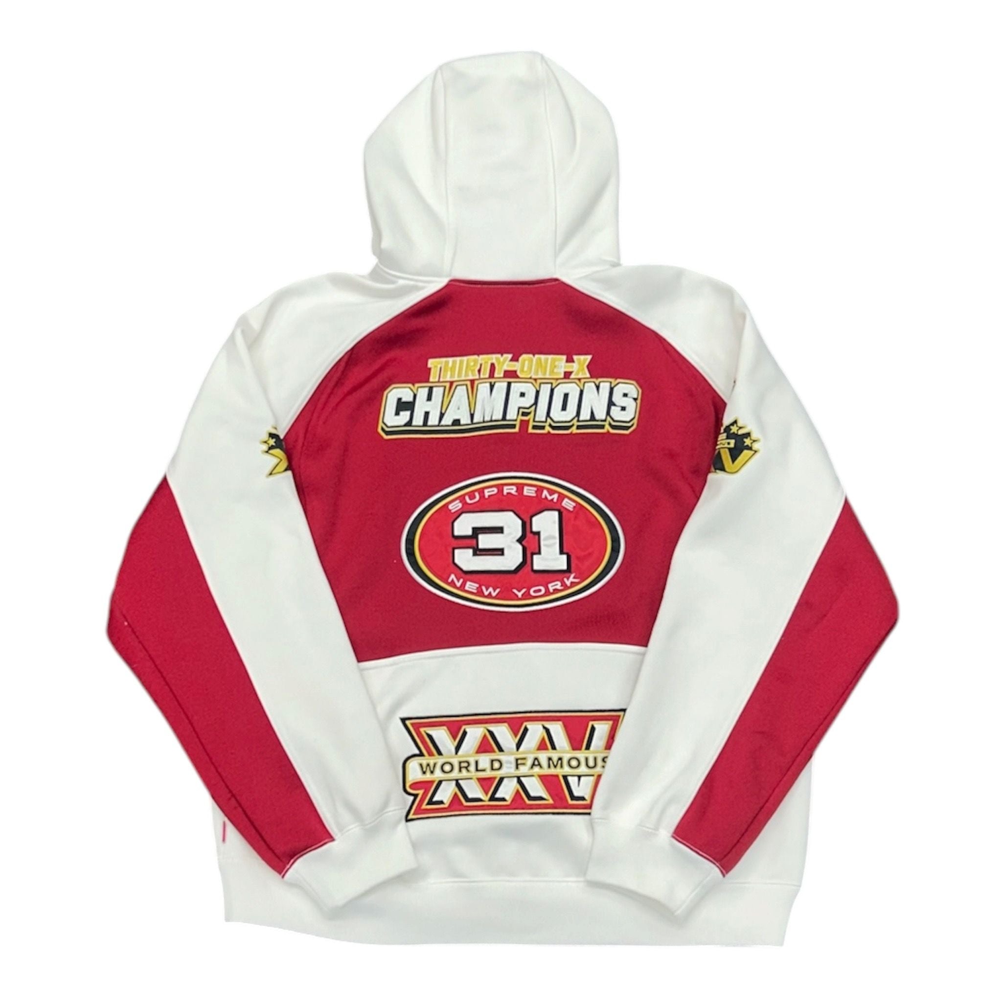 Supreme Football Zip Up Hooded Sweatshirt (FW25) White - Preowned