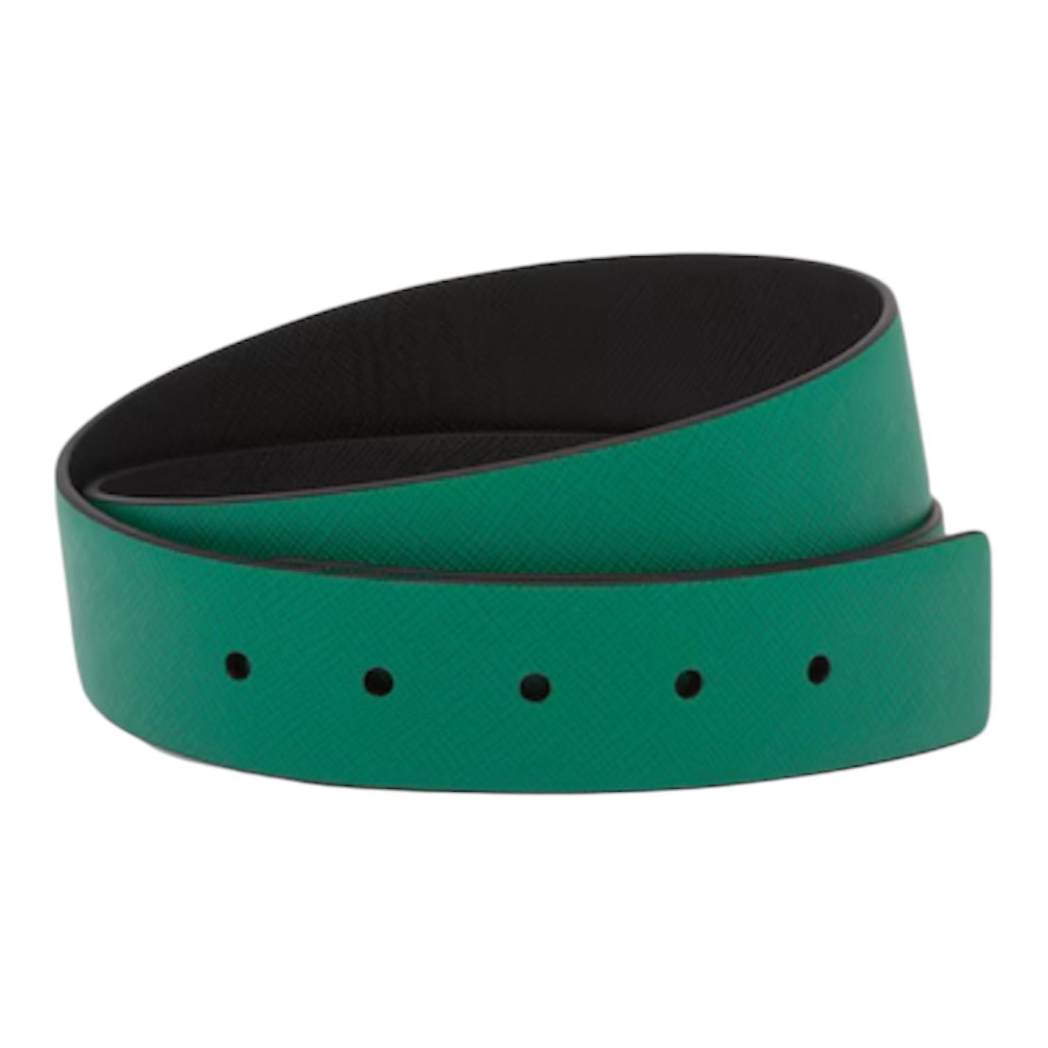 Prada Reversible Saffiano Leather Belt Strap (Mango/Black)