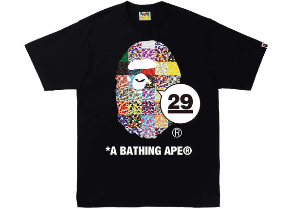 BAPE A Bathing Ape 29th Anniversary Ape Head Tee Black