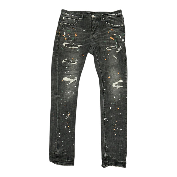 Purple Paint Splatter Jean (Grey) - Preowned