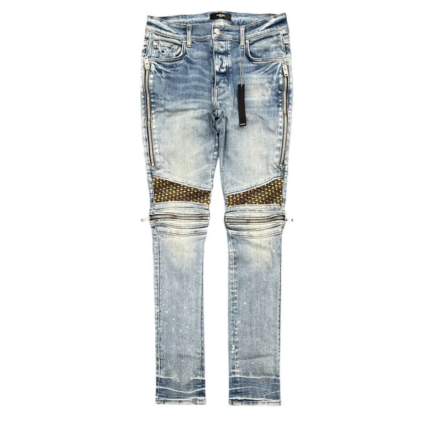 Amiri Mx2 Velvet Pj Patch Jean (Indigo) - Preowned