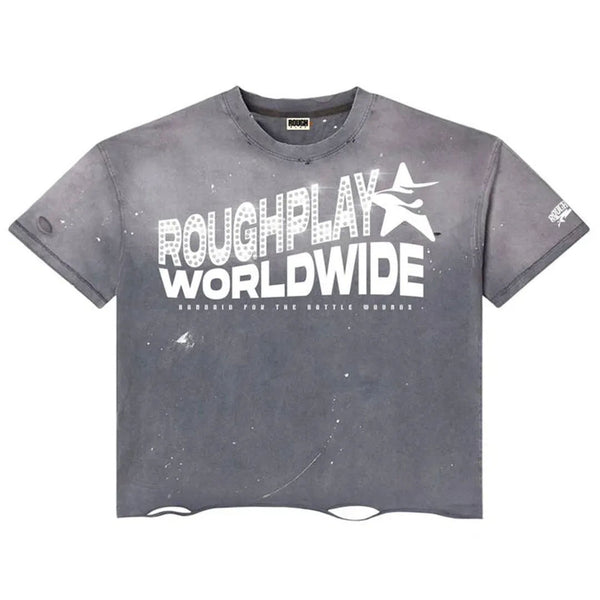 Roughplay Rhinestone Tee (Grey) - Preowned