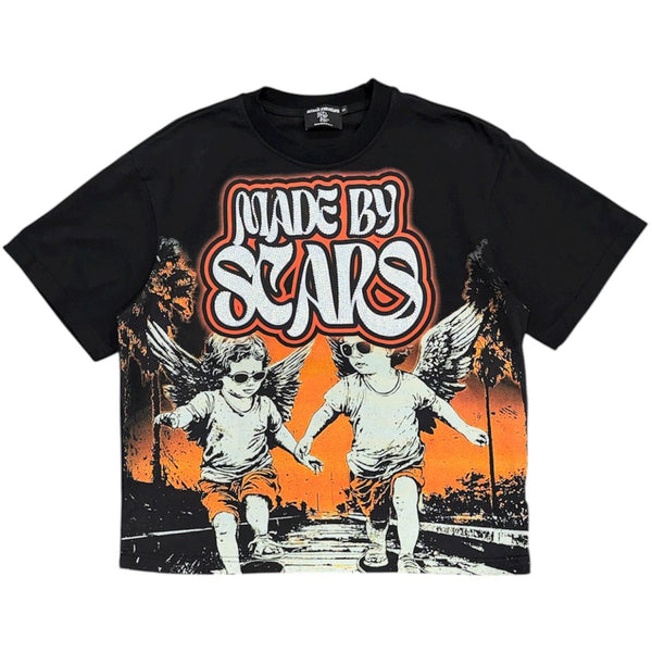 Mixed Emotion Twin Rhinestone Tee (Black) - Preowned