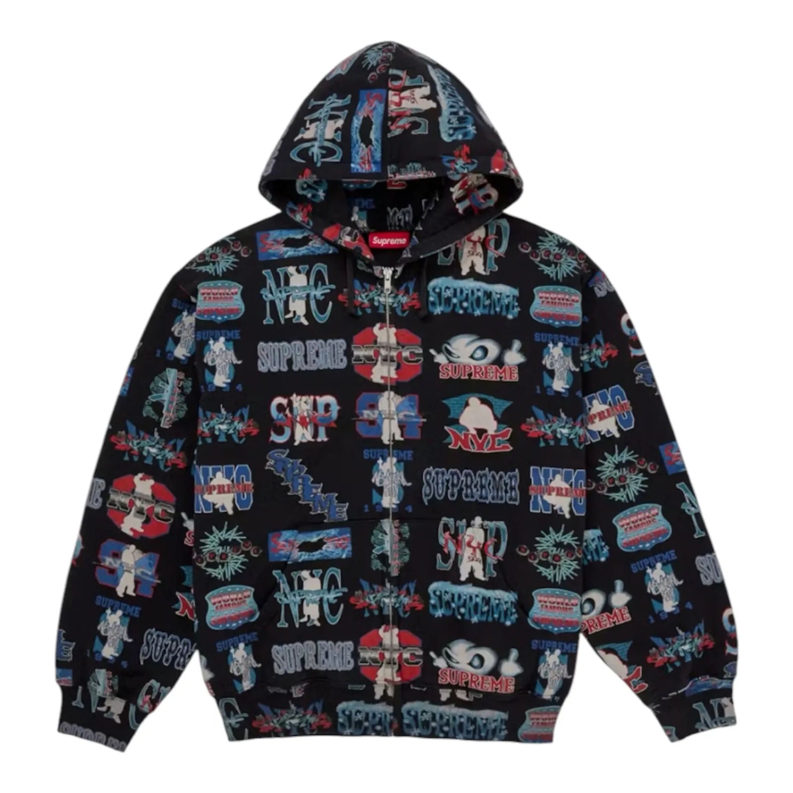 Supreme Flash Zip Up Hooded Sweatshirt Black