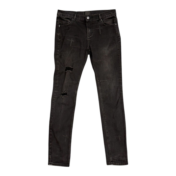 RTA Bryant Skinny Jean (Black Graphic) - Preowned