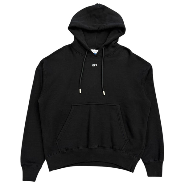 OFF-WHITE Drawstring Cotton Hoodie (Black)