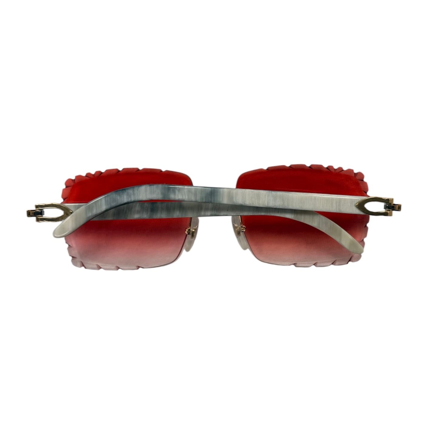 Cartier Diamond Cut Glasses (Buff Stick/Red lenses) - Preowned