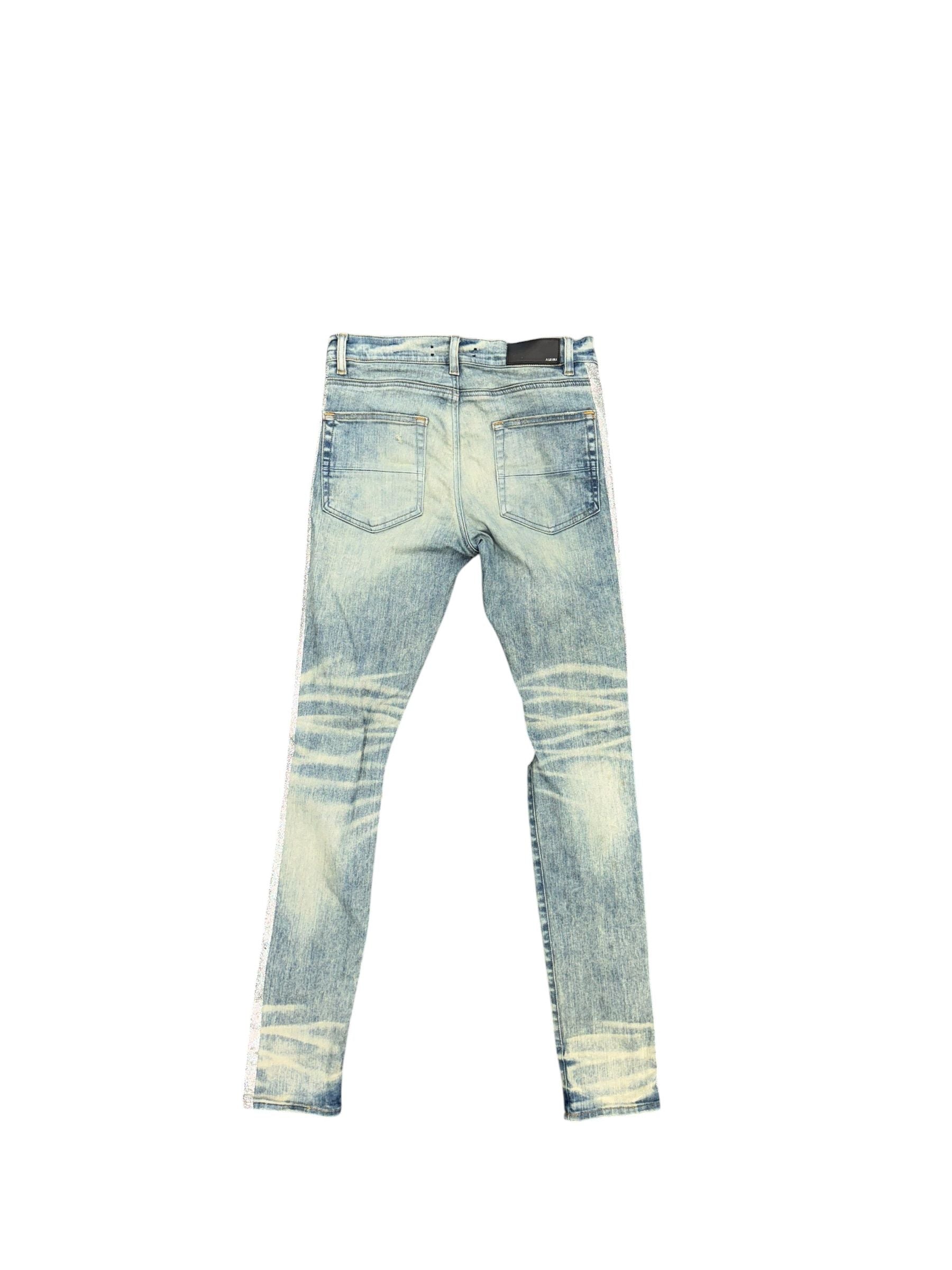 Amiri Glitter Stripe Track Jeans (Clay Indigo) - Preowned