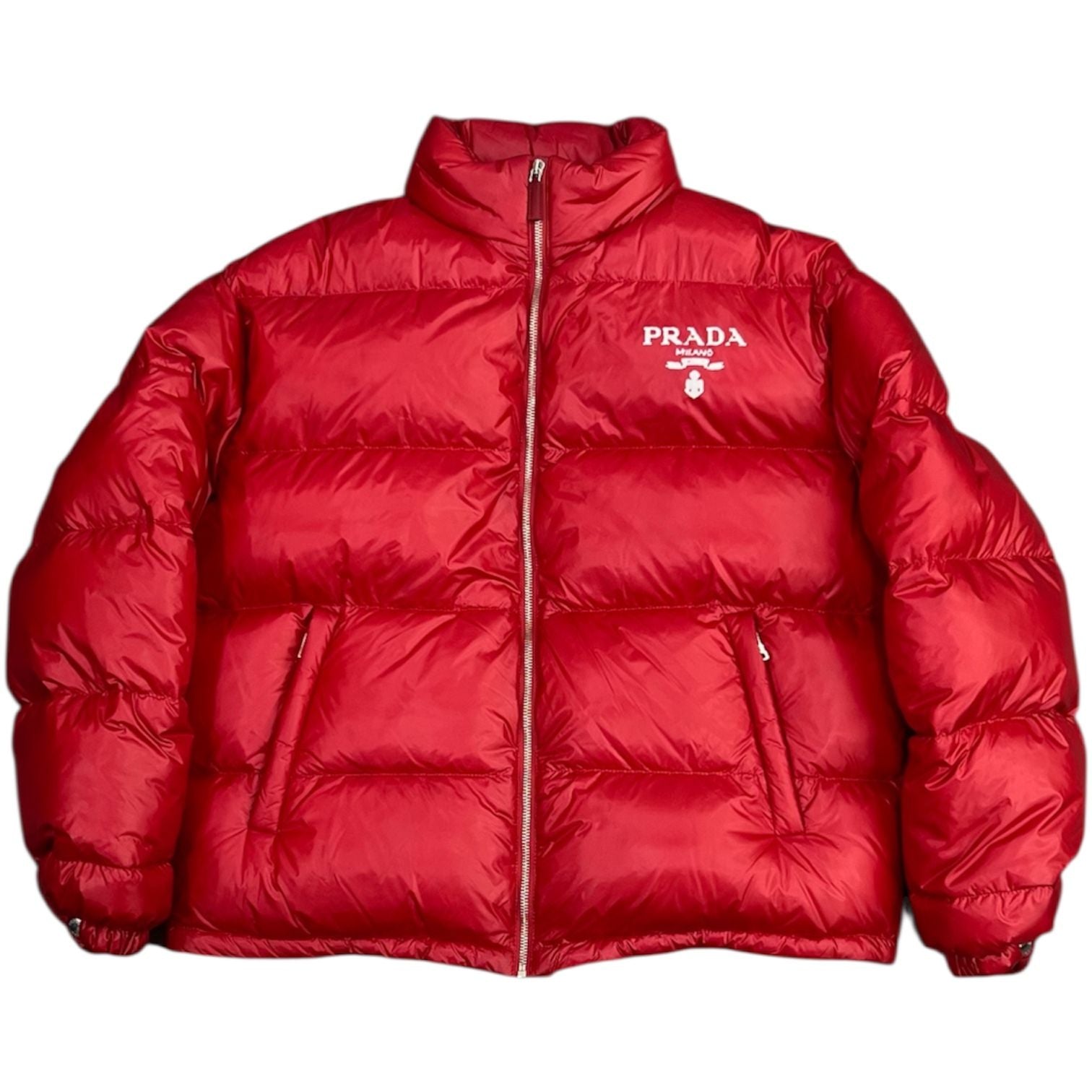 Prada Re-Nylon Puffer Jacket (Red) - Preowned
