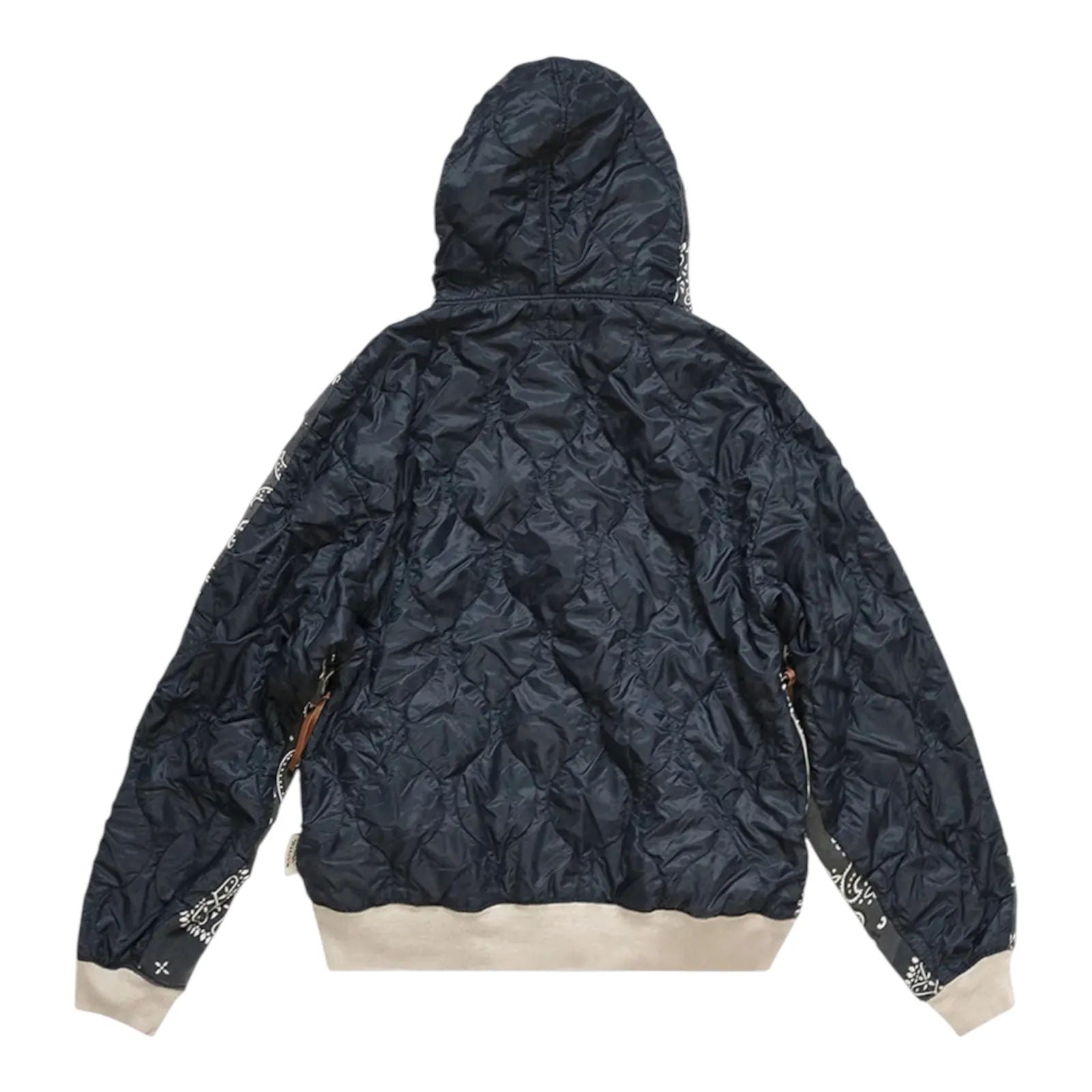 Kapital Half-Quilted Bandana Zip-Up Hoodie (Black)
