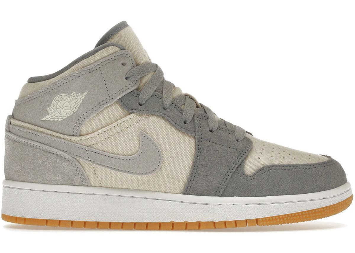 Jordan 1 Mid SE Coconut Milk Particle Grey (GS) - Preowned