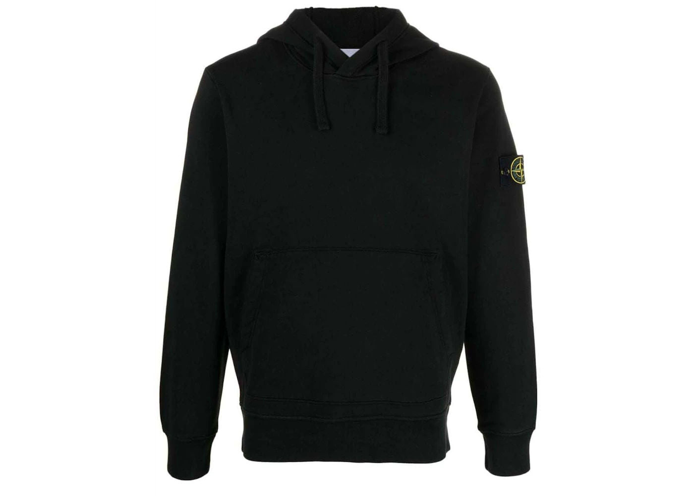 Stone Island Logo Patch Hoodie Black - Preowned